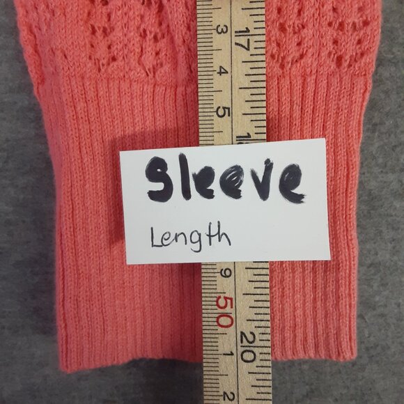 Willie Smith Sweater Size Large Long Sleeve Button-up Cotton & Linen Coral Color - Picture 4 of 8